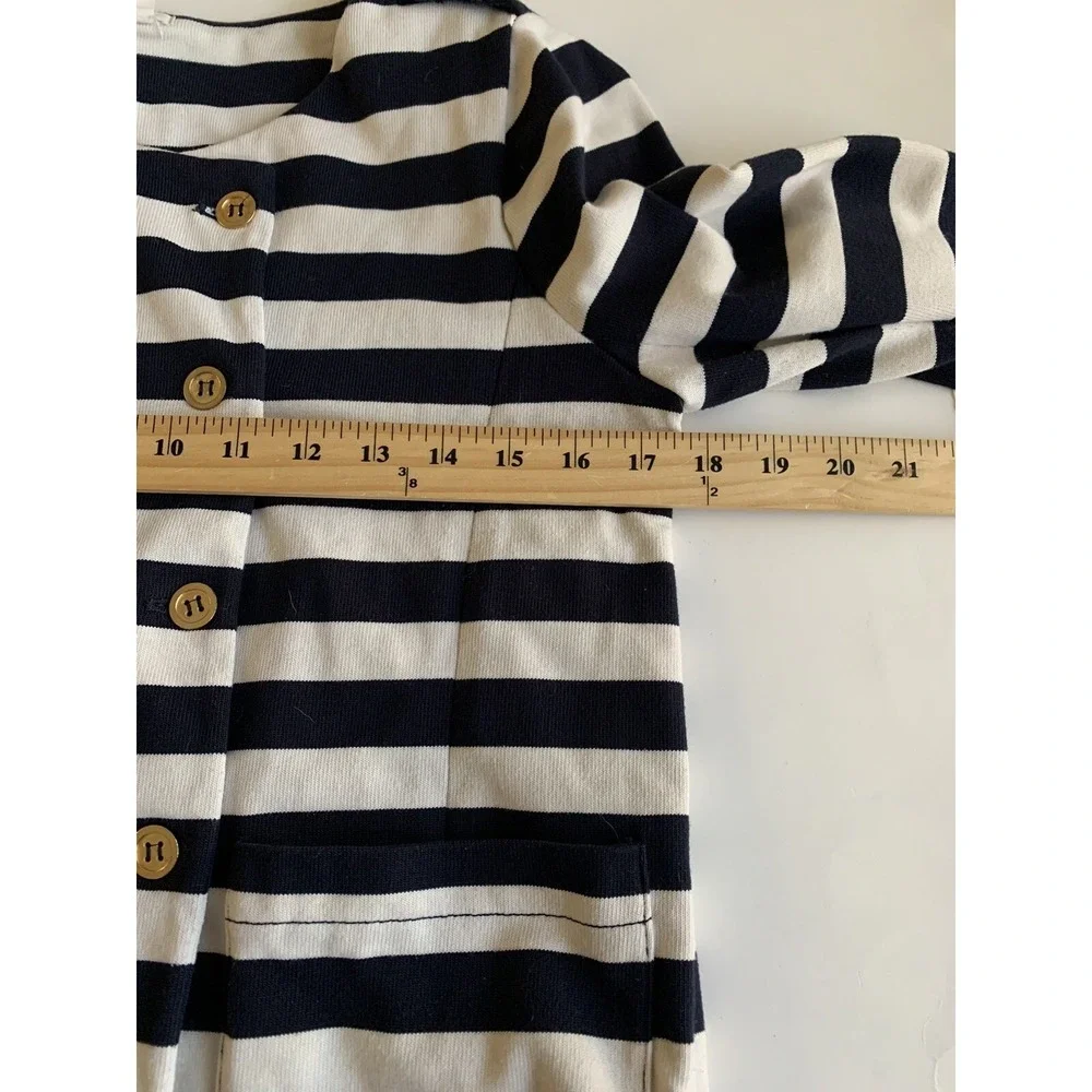 J Crew Womens Blazer Small Striped Nautical Old Money Coastal Preppy Breton Blue